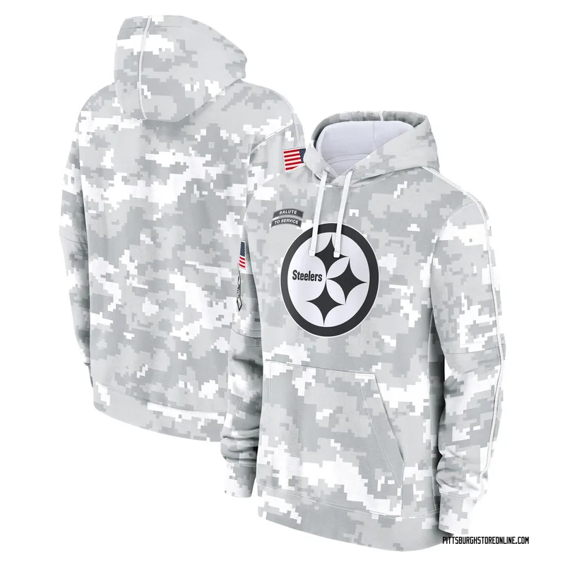 Arctic Camo Men's Pittsburgh Steelers 2024 Salute to Service Club Fleece Pullover Hoodie