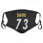 Black Carlos Davis Pittsburgh Steelers Washable & Reusable Face Mask With PM2.5 Filter