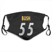 Black Devin Bush Pittsburgh Steelers Washable & Reusable Face Mask With PM2.5 Filter