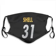 Black Donnie Shell Pittsburgh Steelers Washable & Reusable Face Mask With PM2.5 Filter