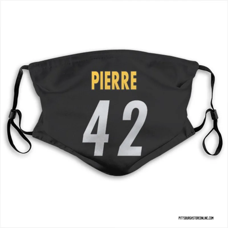 Black James Pierre Pittsburgh Steelers Washable & Reusable Face Mask With PM2.5 Filter