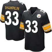 Black Men's Aaron Shampklin Pittsburgh Steelers Game Team Color Jersey