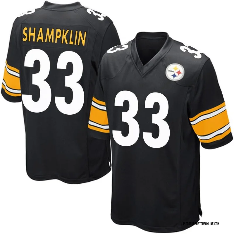 Black Men's Aaron Shampklin Pittsburgh Steelers Game Team Color Jersey