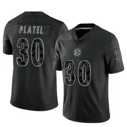 Black Men's Carlins Platel Pittsburgh Steelers Limited Reflective Jersey