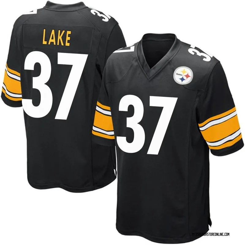 Black Men's Carnell Lake Pittsburgh Steelers Game Team Color Jersey