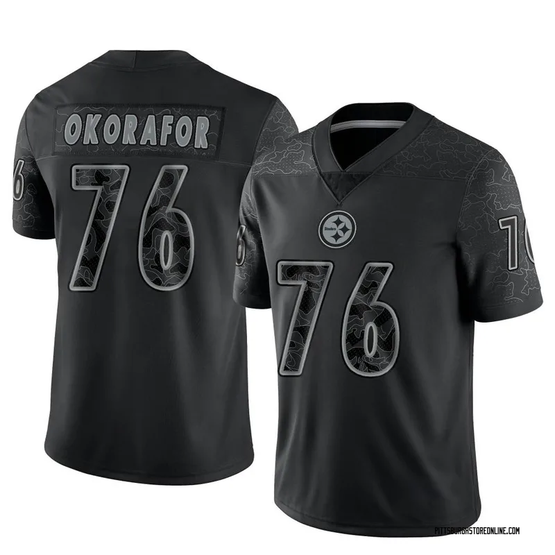 Pittsburgh Steelers #76 Chukwuma Okorafor Game Used Color Rush Jersey