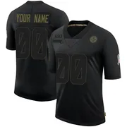 Black Men's Custom Pittsburgh Steelers Limited 2020 Salute To Service Jersey