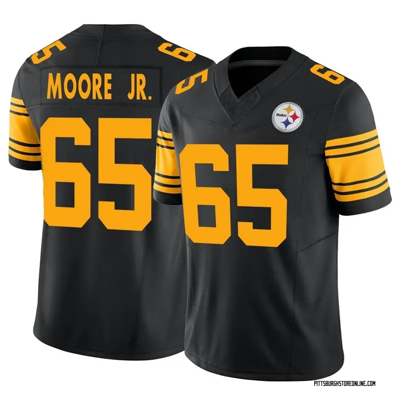 Pittsburgh Steelers #65 Dan Moore Game Used Color Rush Jersey
