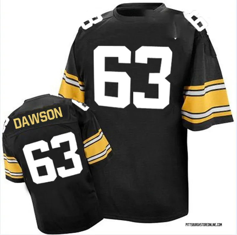 Black Men's Dermontti Dawson Pittsburgh Steelers Authentic Mitchell And Ness Team Color 60TH Throwback Jersey