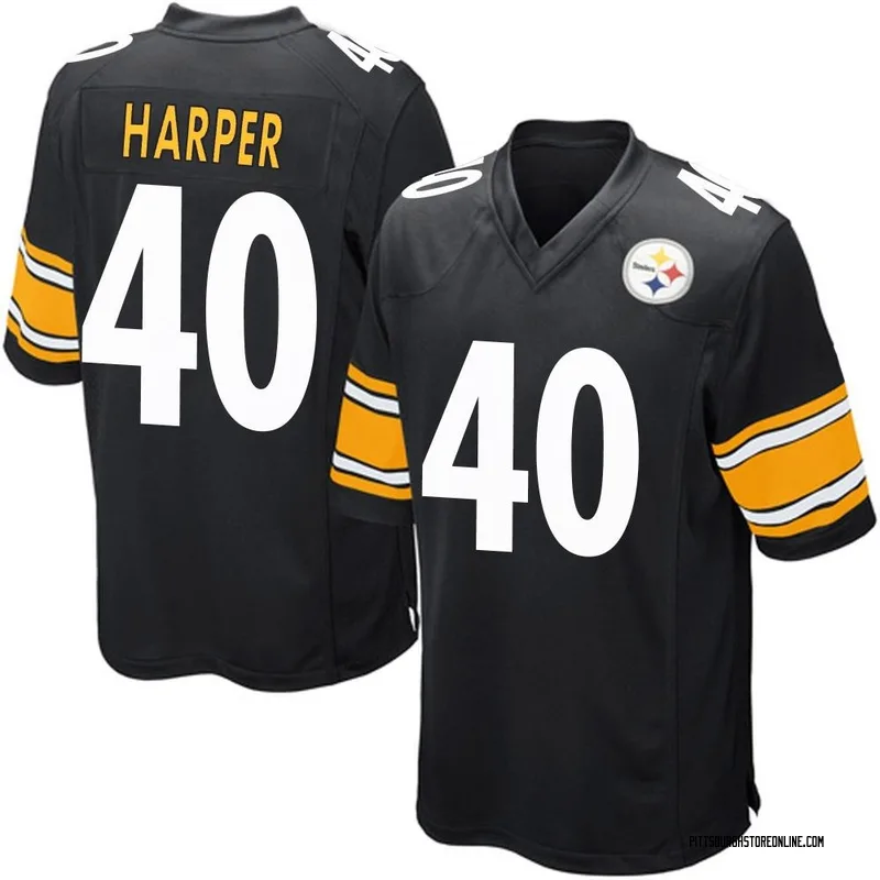 Black Men's Devin Harper Pittsburgh Steelers Game Team Color Jersey