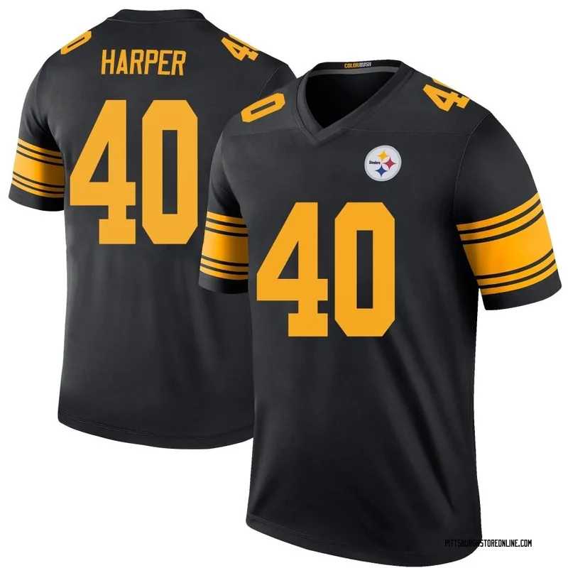 Black Men's Devin Harper Pittsburgh Steelers Legend Color Rush Jersey