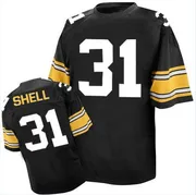 Black Men's Donnie Shell Pittsburgh Steelers Authentic Mitchell And Ness Team Color Throwback Jersey