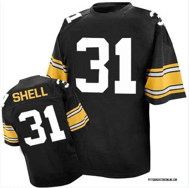 Black Men's Donnie Shell Pittsburgh Steelers Authentic Mitchell And Ness Team Color Throwback Jersey