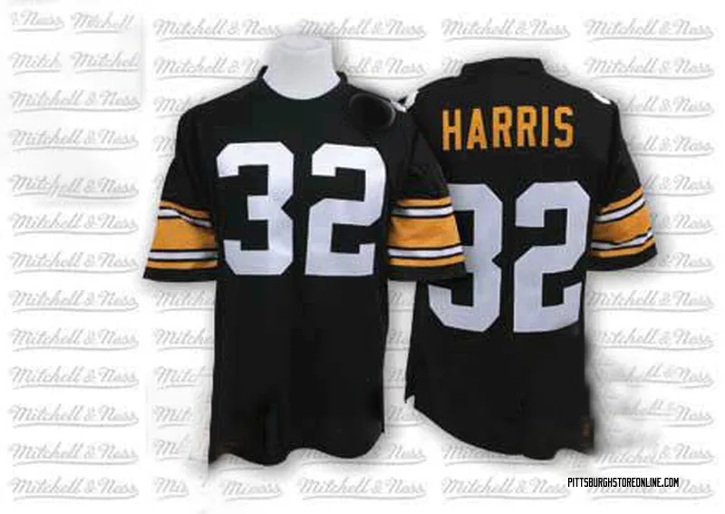 Black Men's Franco Harris Pittsburgh Steelers Authentic Mitchell And Ness Team Color Throwback Jersey