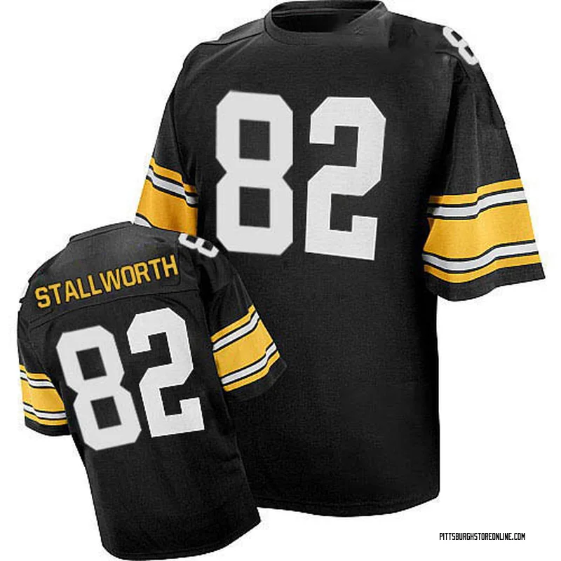 Black Men's John Stallworth Pittsburgh Steelers Authentic Mitchell And Ness Team Color Throwback Jersey