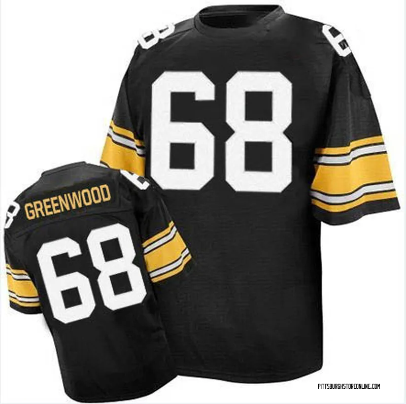 Black Men's L.C. Greenwood Pittsburgh Steelers Authentic Mitchell And Ness Team Color Throwback Jersey