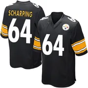 Black Men's Max Scharping Pittsburgh Steelers Game Team Color Jersey