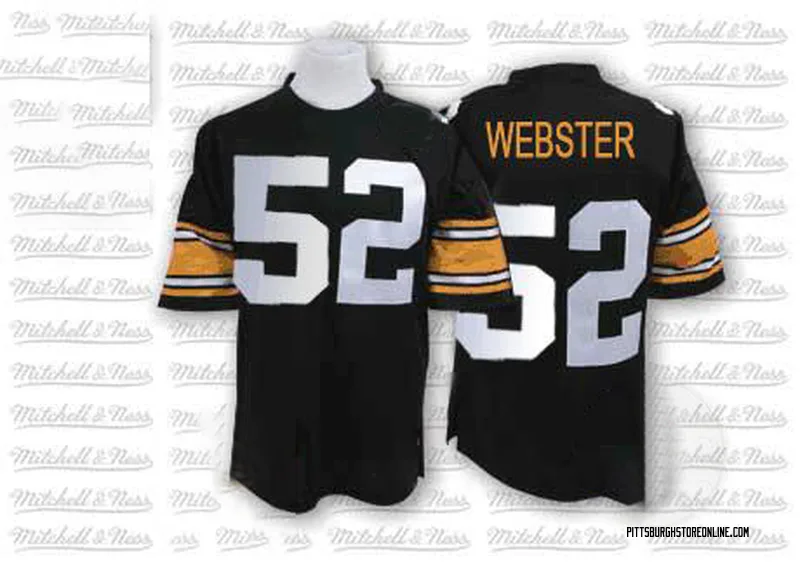 Black Men's Mike Webster Pittsburgh Steelers Authentic Mitchell And Ness Team Color Throwback Jersey