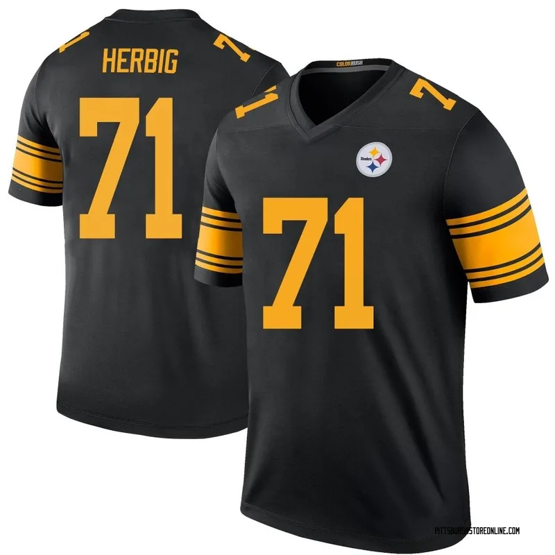 Black Men's Nate Herbig Pittsburgh Steelers Legend Color Rush Jersey