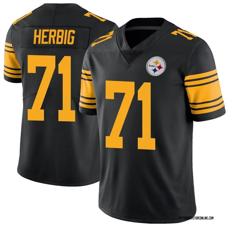 Black Men's Nate Herbig Pittsburgh Steelers Limited Color Rush Jersey