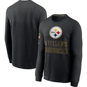 Black Men's Pittsburgh Steelers 2020 Salute to Service Sideline Performance Long Sleeve T-Shirt