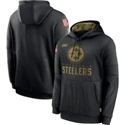 Black Men's Pittsburgh Steelers 2020 Salute to Service Sideline Performance Pullover Hoodie