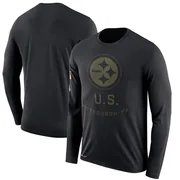 Black Men's Pittsburgh Steelers Legend 2018 Salute to Service Sideline Performance Long Sleeve T-Shirt