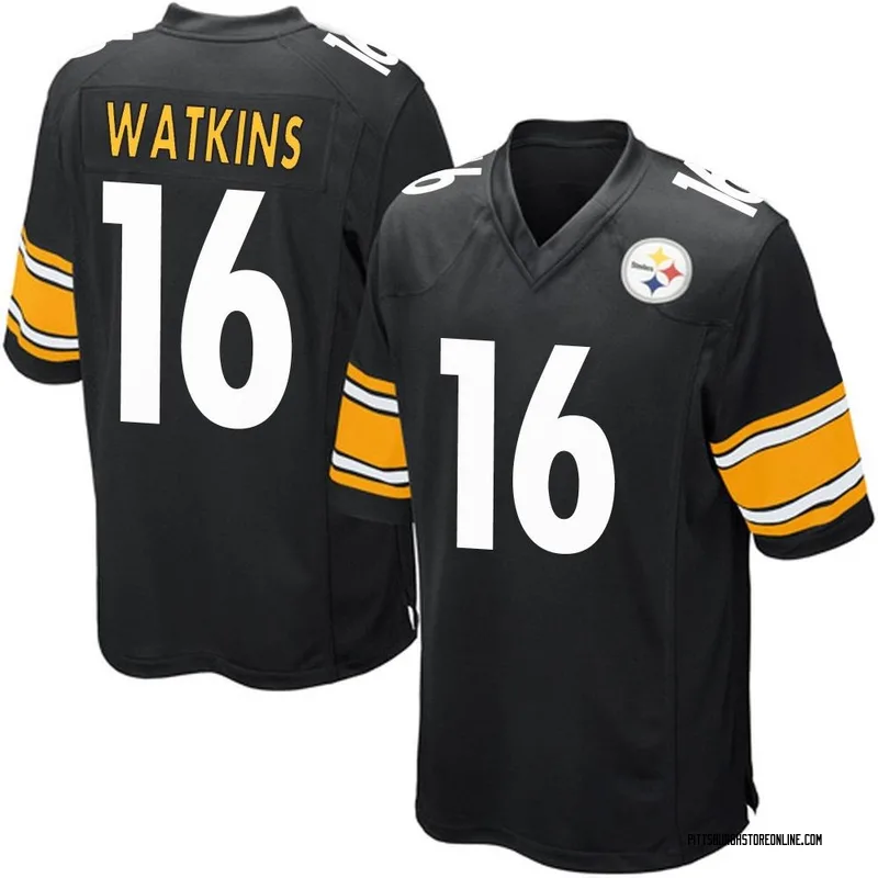 Black Men's Quez Watkins Pittsburgh Steelers Game Team Color Jersey