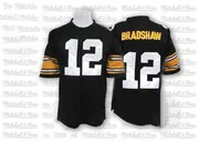 Black Men's Terry Bradshaw Pittsburgh Steelers Authentic Mitchell And Ness Team Color Throwback Jersey