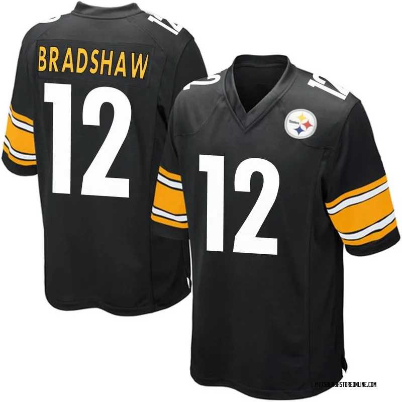 Black Men's Terry Bradshaw Pittsburgh Steelers Game Team Color Jersey