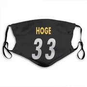 Black Merril Hoge Pittsburgh Steelers Washable & Reusable Face Mask With PM2.5 Filter