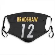 Black Terry Bradshaw Pittsburgh Steelers Washable & Reusable Face Mask With PM2.5 Filter