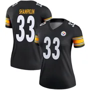 Black Women's Aaron Shampklin Pittsburgh Steelers Legend Jersey