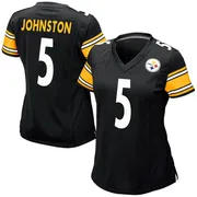 Black Women's Cameron Johnston Pittsburgh Steelers Game Team Color Jersey