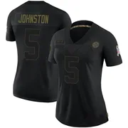 Black Women's Cameron Johnston Pittsburgh Steelers Limited 2020 Salute To Service Jersey