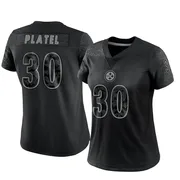 Black Women's Carlins Platel Pittsburgh Steelers Limited Reflective Jersey