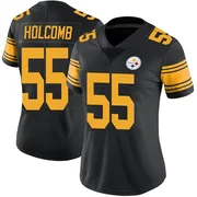 Black Women's Cole Holcomb Pittsburgh Steelers Limited Color Rush Jersey