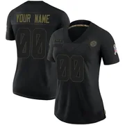 Black Women's Custom Pittsburgh Steelers Limited 2020 Salute To Service Jersey