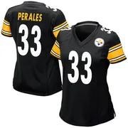 Black Women's David Perales Pittsburgh Steelers Game Team Color Jersey