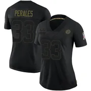 Black Women's David Perales Pittsburgh Steelers Limited 2020 Salute To Service Jersey