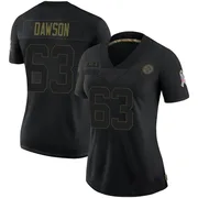 Black Women's Dermontti Dawson Pittsburgh Steelers Limited 2020 Salute To Service Jersey