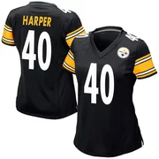 Black Women's Devin Harper Pittsburgh Steelers Game Team Color Jersey