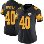 Black Women's Devin Harper Pittsburgh Steelers Limited Color Rush Jersey