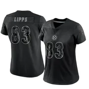 Black Women's Louis Lipps Pittsburgh Steelers Limited Reflective Jersey