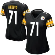 Black Women's Nate Herbig Pittsburgh Steelers Game Team Color Jersey