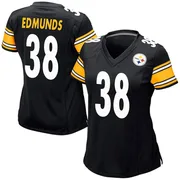 Black Women's Terrell Edmunds Pittsburgh Steelers Game Team Color Jersey