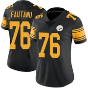 Black Women's Troy Fautanu Pittsburgh Steelers Limited Color Rush Jersey