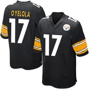 Black Youth Ayo Oyelola Pittsburgh Steelers Game Team Color Jersey