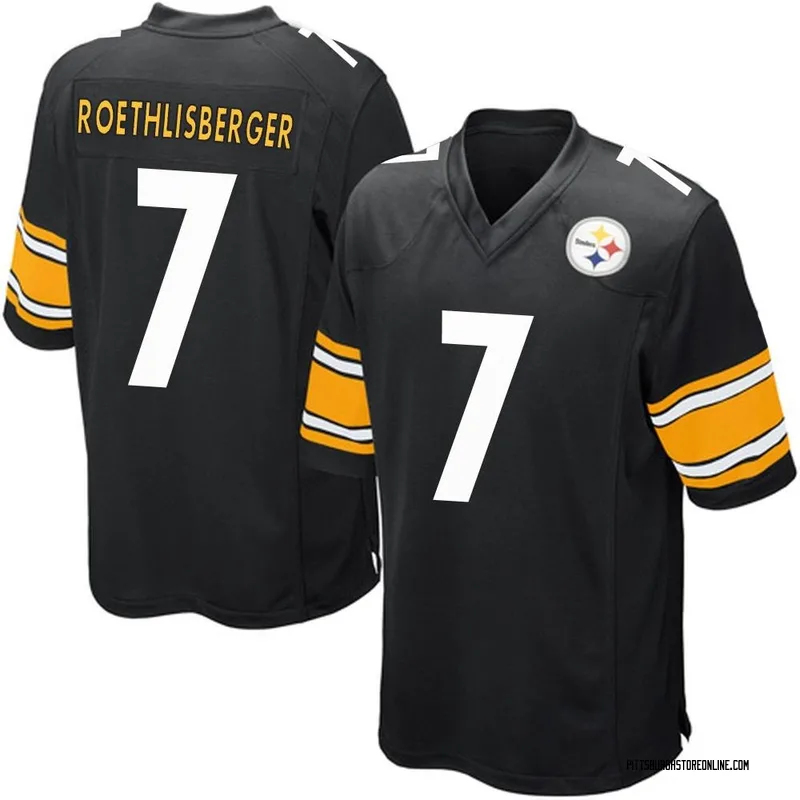 Black Youth Ben Roethlisberger Pittsburgh Steelers Game Team Color Jersey