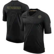 Black Youth Ben Roethlisberger Pittsburgh Steelers Limited 2020 Salute To Service Jersey